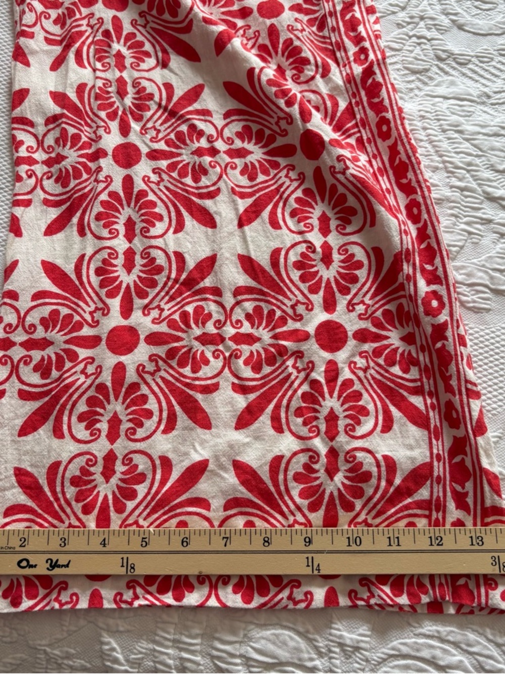 Farm Rio Carmina Linen Blend Button Front Jumpsuit red white size S - Picture 10 of 16